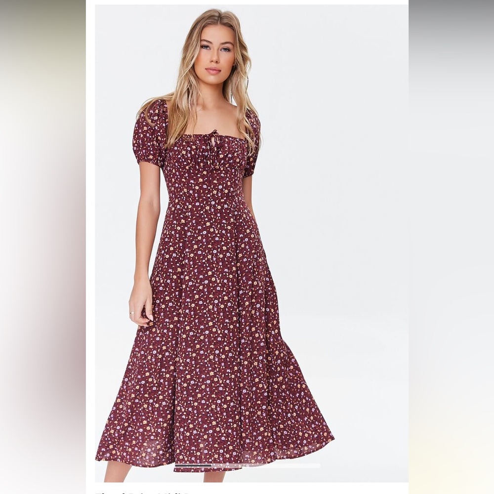 Forever 21 floral print midi dress